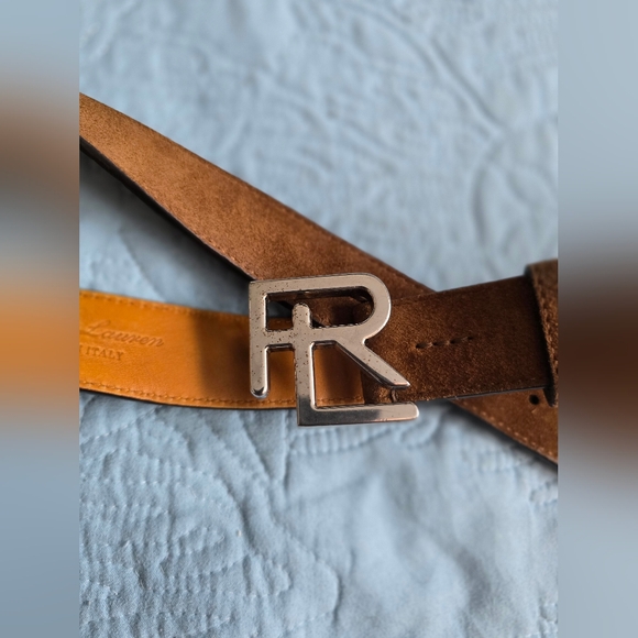 Ralph Lauren Purple Label Men's Brown Suede Belt - Picture 2 of 5
